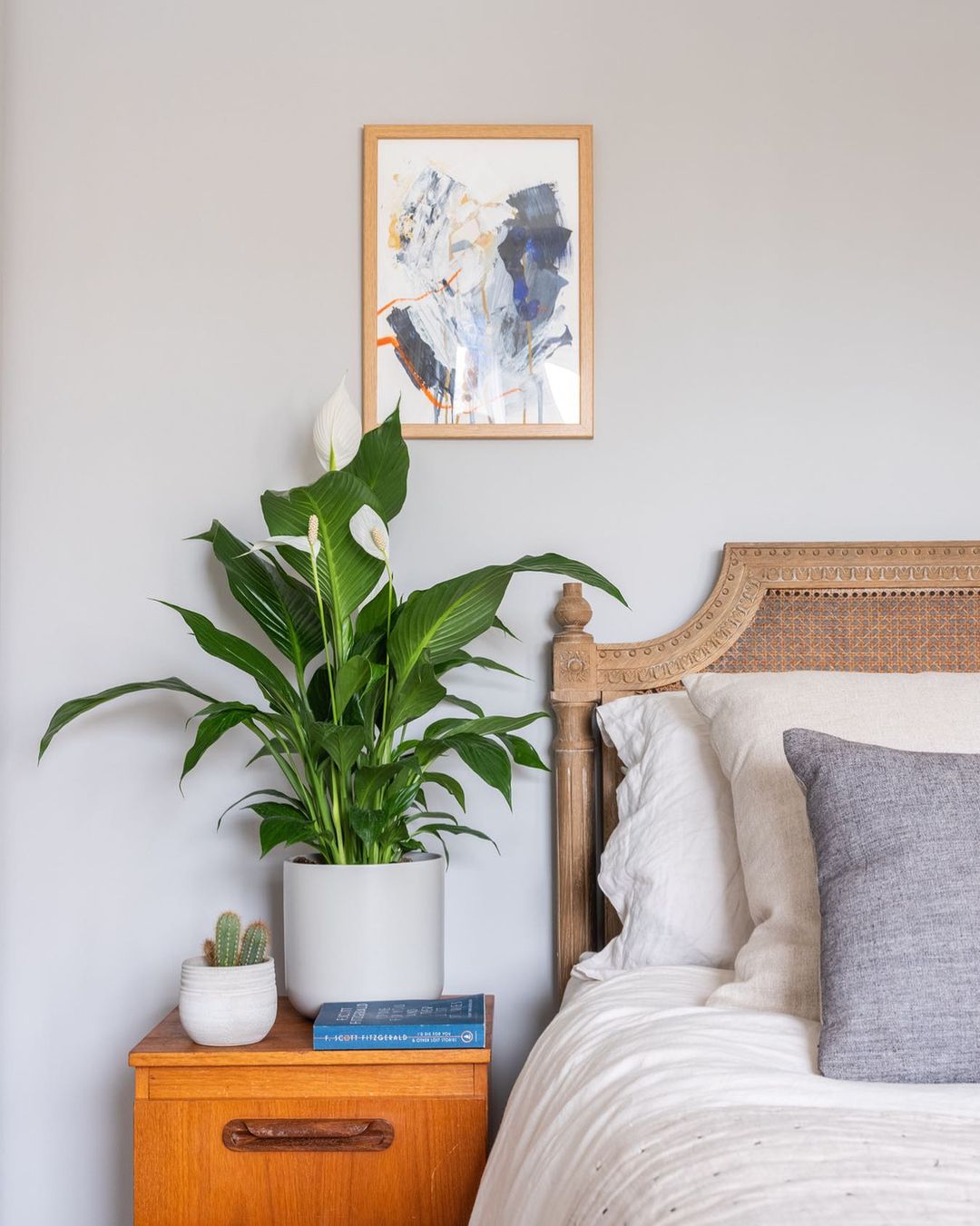 peace lily next to bed